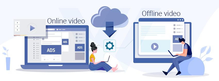 How to Push aggressive ads to downloadable videos ads