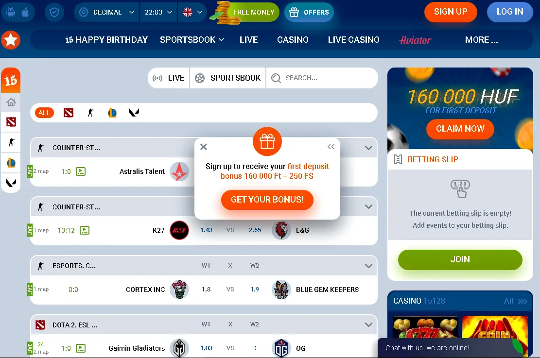 Mostbet e-sport bónusz ajánlat